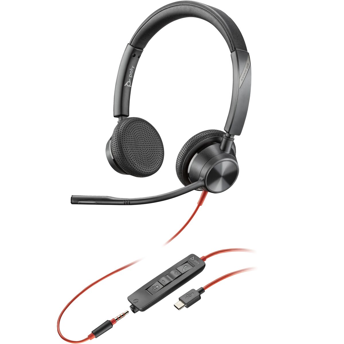 Headphones with Microphone Poly Blackwire 3325 Black-0